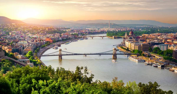 Panorama summer Budapesztu — Zdjęcie stockowe