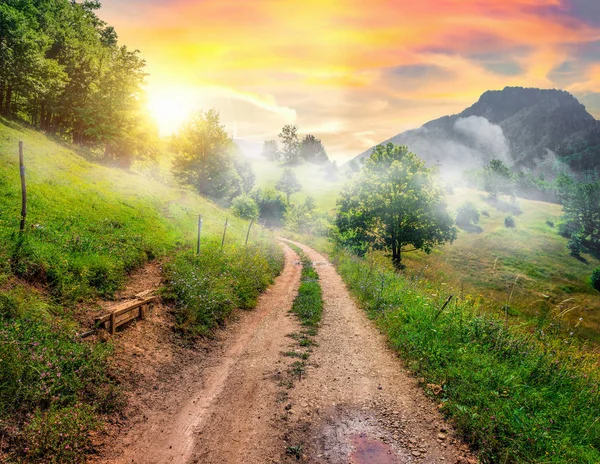 乡村道路在山中 — 图库照片