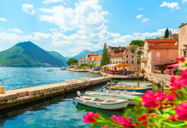 City Perast in Bay clipart