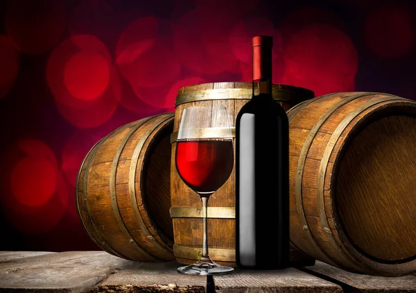 Víno a sudy — Stock fotografie