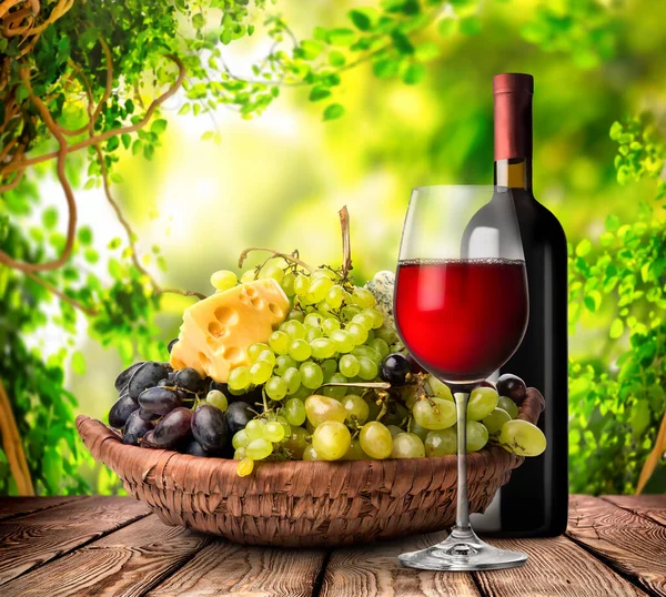 Wein und Obst — Stockfoto