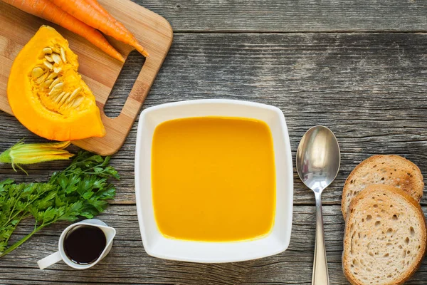 Sopa de calabaza de cerca — Foto de Stock