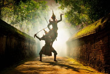 Sanat kültür Tayland dans maskeli khon edebiyat ramayana, maskeli, Tay klasik maymun Khon, Tayland