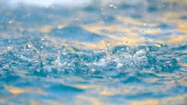 Close Splash Water Water Surface Slow Motion — Stock Video