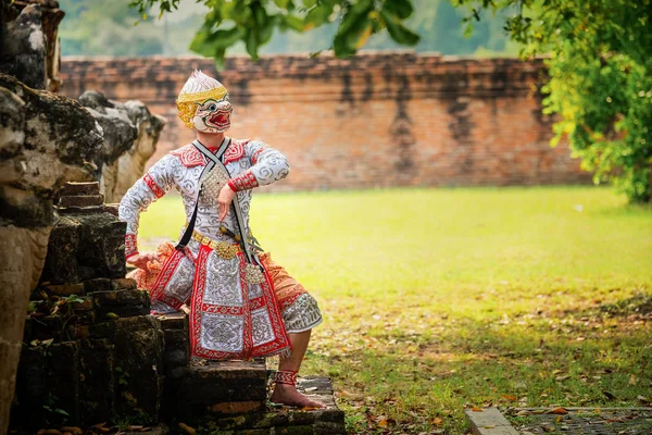 Kunst Kultur Thailand Tanzen Maskierten Khon Der Literatur Ramayana Thai — Stockfoto