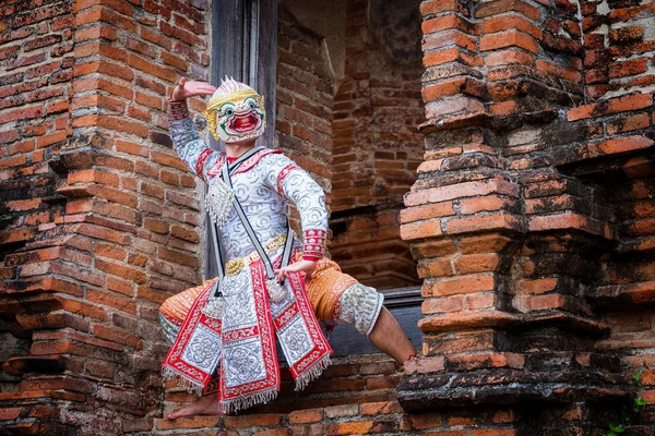 Kunst Kultur thailand tanzen in maskierten khon in der Literatur ramaya — Stockfoto