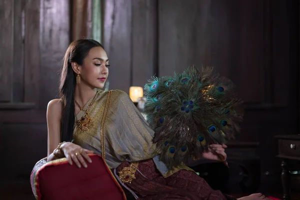 Thailändische Frauen Traditioneller Tracht Der Antike Während Der Ayutthaya Zeit — Stockfoto