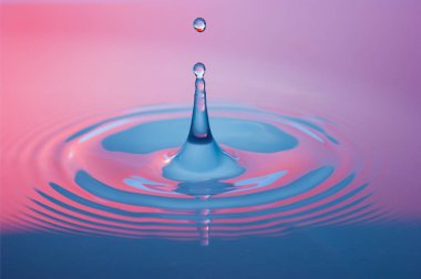 mükemmel bir çemberler yaparak suya düşen su damlası