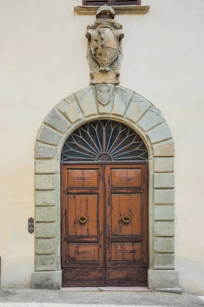 Wooden Ancient Italian Door Historic Center — Stock Photo, Image