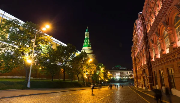 Schöne Und Berühmte Nachtsicht Von Moskau Der Nähe Des Kreml — Stockfoto