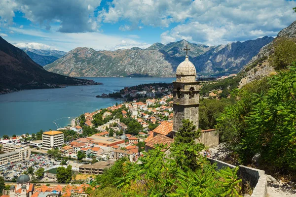 Montenegro July 2017 Top View Bay Kotor Old Town Europe — Stock Photo, Image