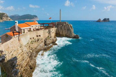 Karadağ. 25 Temmuz 2017. Castello - Petrovac XVI yüzyılda bir eski Venedik kale