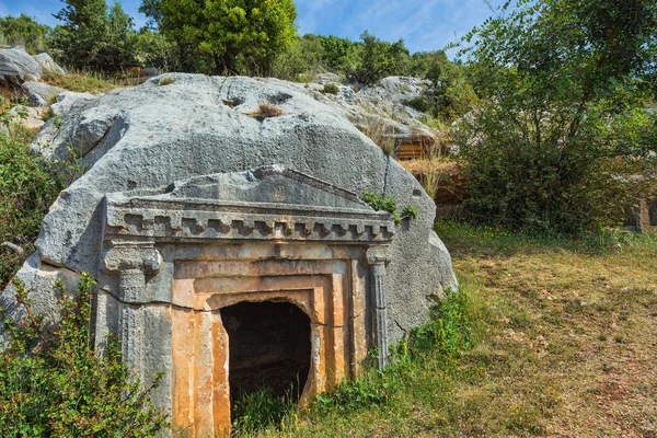 Antiguo Entierro Antiguo Las Rocas Demre Turquía — Foto de Stock