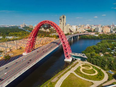 Moskova şehir pitoresk Bridge'de. Rusya. Şehir mimarisi.