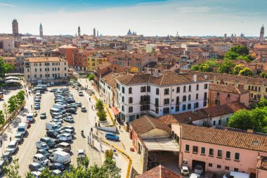 Venedik çatıları yukarıdan bakış