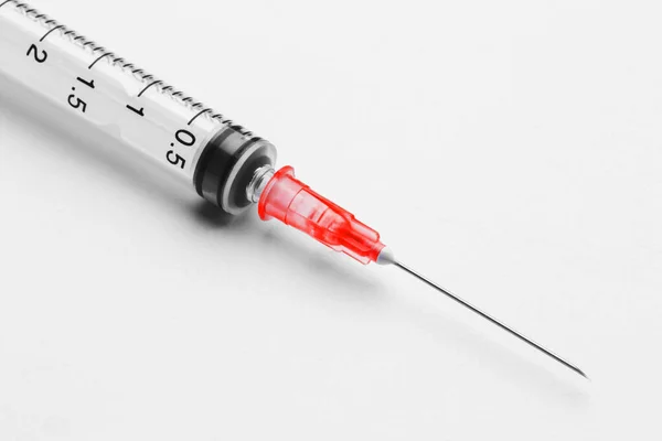 Disposable syringe in the row — Stock Photo, Image