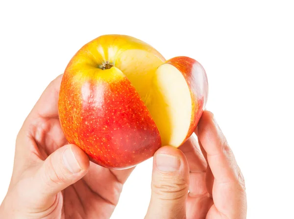 Apple Hands Isolated White Background — Stock Photo, Image