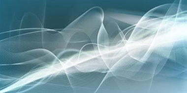 Beyaz hareket çizgileri ve renkli gradyan arka planı üzerinde dalga şekilleri kavisli. Zıt bulanık renk değerleri.