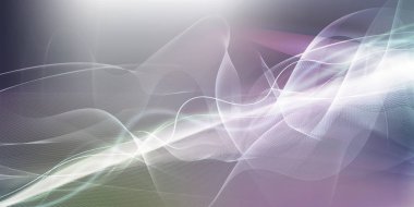 Beyaz hareket çizgileri ve renkli gradyan arka planı üzerinde dalga şekilleri kavisli. Zıt bulanık renk değerleri.