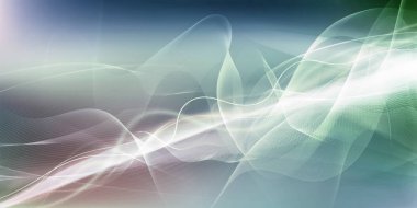 Beyaz hareket çizgileri ve renkli gradyan arka planı üzerinde dalga şekilleri kavisli. Zıt bulanık renk değerleri.