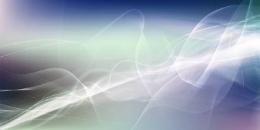 Beyaz hareket çizgileri ve renkli gradyan arka planı üzerinde dalga şekilleri kavisli. Zıt bulanık renk değerleri.