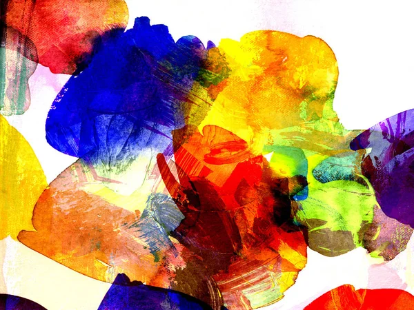 Abstract Bright Watercolor Gouache Shapes Different Tones Tints Textures Layers — Stock Photo, Image