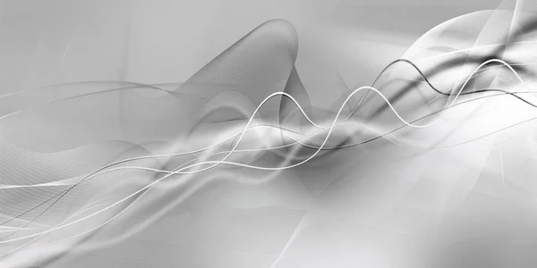 白とぼやけた光灰色の背景に灰色濃淡の曲線 抽象化された運動概念の背景バナー — ストック写真
