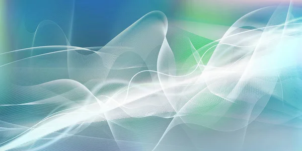 White Curved Motion Lines Wave Shapes Colorful Gradient Background Contrasting — Stock Photo, Image