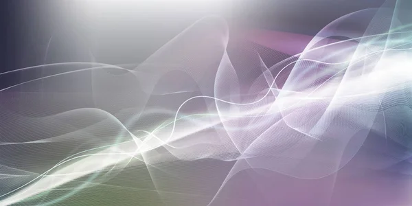 White curved motion lines and wave shapes on colorful gradient background. Contrasting blurred color values.