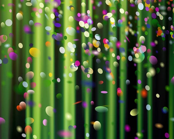 Façade Illustrée Rideau Scène Coloré Lumineux Draperie Confettis Mouvement Fond — Photo