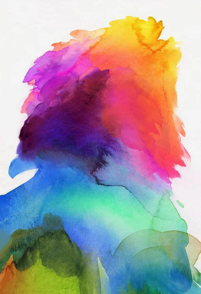 明るい虹色の白い垂直背景の水彩絵の具 — ストック写真