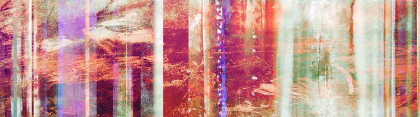 Renkli Çekilmiş Suluboya Çizgili Düz Çizgiler Şekiller Eklendi Farklı Tonları — Stok fotoğraf