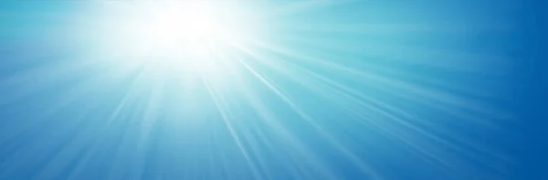 Ilustrované Paprsky Proudícího Slunečního Světla Pozadí Modré Oblohy Léto Dovolená — Stock fotografie