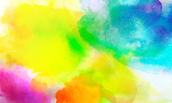 Rainbow colored watercolor paints and textures on white paper — Stock Photo, Image