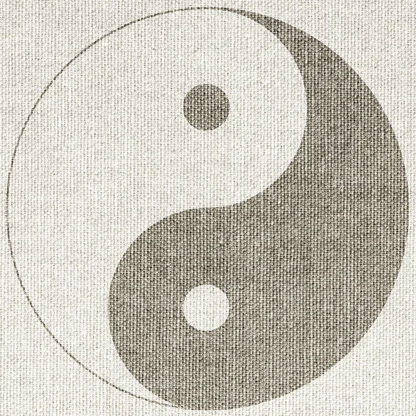 Yin Yang Jel Formái Harmónia Egyensúly Szimbóluma Dekoratív Koncepció Grafika — Stock Fotó