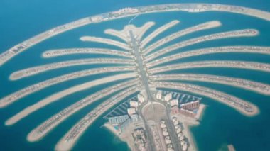 Jumeirah Palm Island geliştirme içinde havadan çekim Dubai