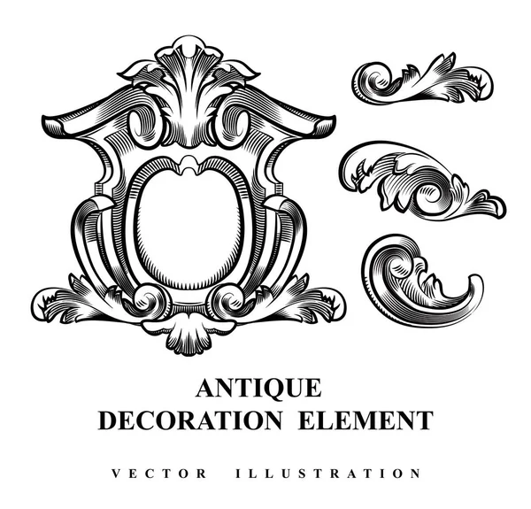 Vintage Architectural Decoration Elements Design Vector Illustration — Stock Vector