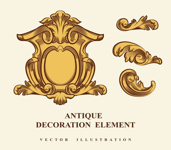 Vintage Mimari Dekorasyon Elemanları Tasarımı Için Vektör Çizim — Stok Vektör