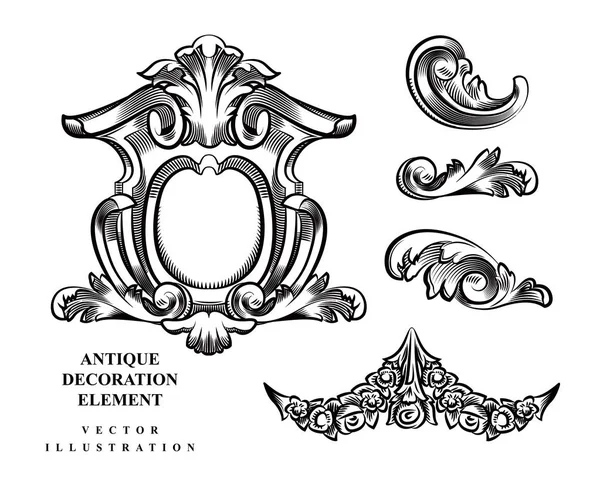 Vintage Architectural Decoration Elements Design Vector Illustration — Stock Vector