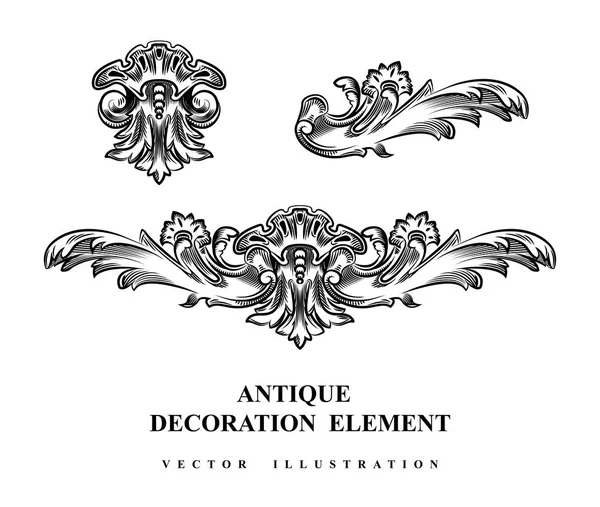 Elementos Decoração Arquitetônica Vintage Para Design Ilustração Vetorial —  Vetores de Stock