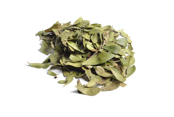 Dried Medicinal Herbs Raw Materials Isolated White Leaves Arctostaphylos — Stock Photo, Image