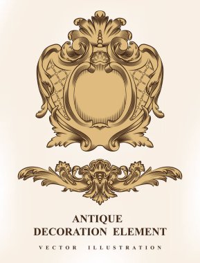 Vintage mimari dekorasyon elemanları tasarımı için. Vektör çizim.