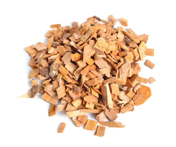 Alder wood chips isolated on white background — Stock Photo, Image