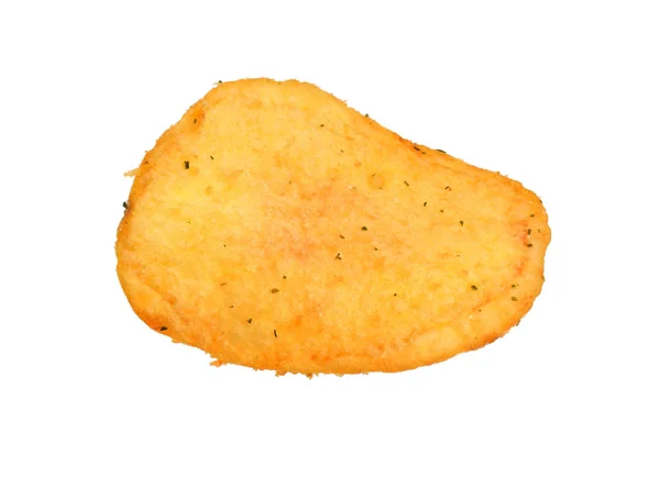 Potato Chips Close Isolated White Background Full Depth Field — Stock Photo, Image