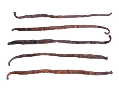 Vanilya pods. Beyaz arka plan üzerinde izole. Tam alan derinliği.