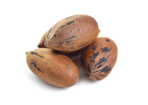 UnShelled pecan nuts isolated on white background. — Stock Photo, Image
