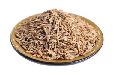 Kimyon veya zira tohumu. Beyaz arka plan üzerinde izole.