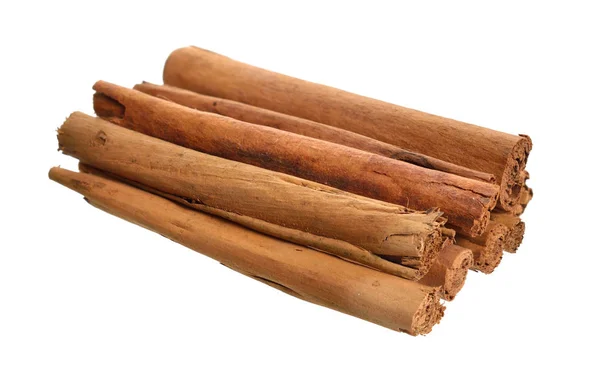 Schors Van Cinnamomum Verum Echte Kaneel Ceylon Kaneel Geïsoleerd Witte — Stockfoto