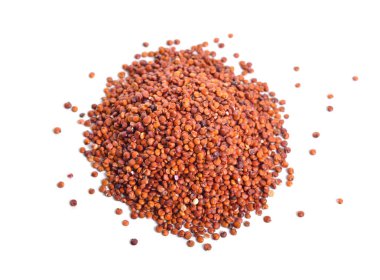 Kırmızı Quinoa veya Chenopodium quinoa. Beyaz arka plan üzerinde izole