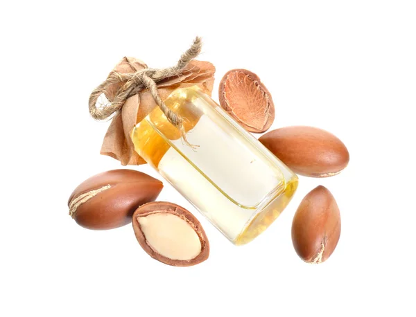 Olio Semi Argan Isolato Sfondo Bianco — Foto Stock